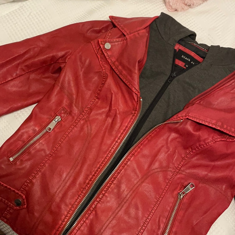 Red leather jacket
